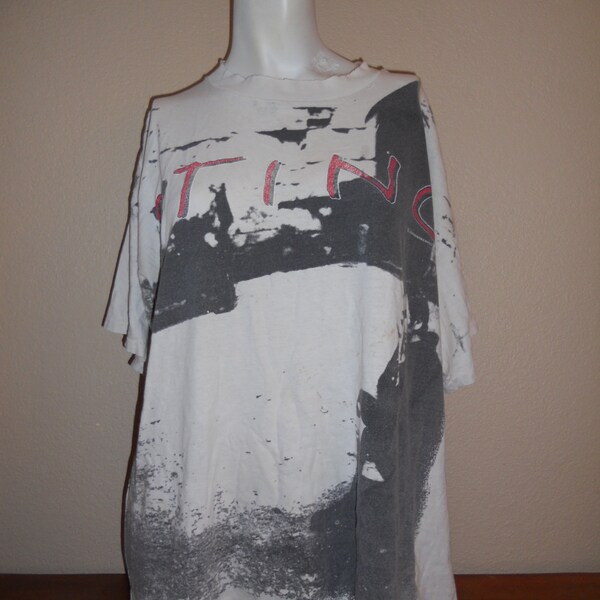 Vintage 90's 1993   STING  t-shirt Concert tee - Original Band Shirt  thin  grunge thrashed