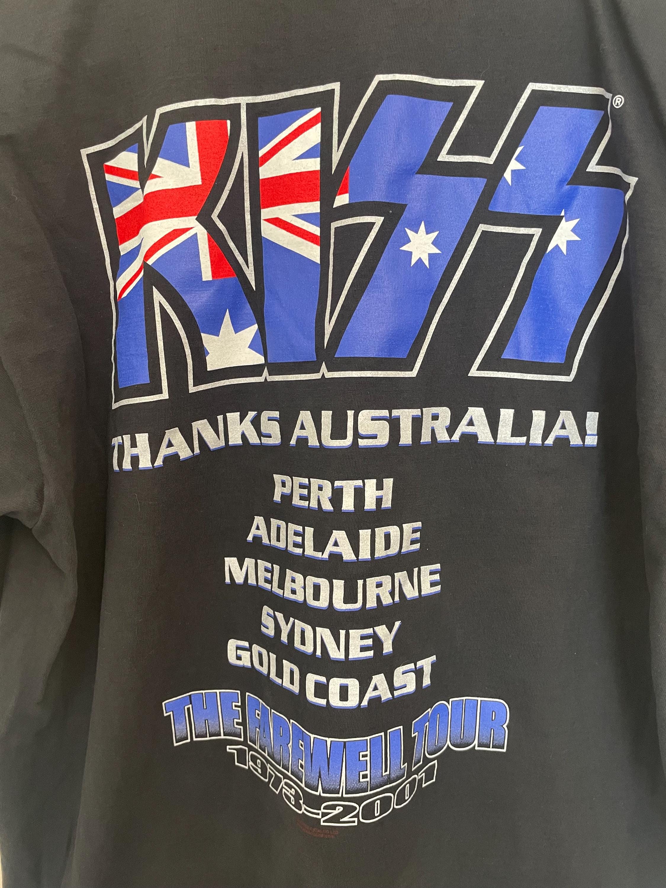 KISS Vintage 2001 T Shirt Farewell Tour Australia Sz XL Y2k