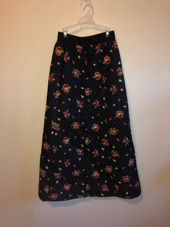 YOUTH GUILD 70's Vintage skirt, floral long maxi