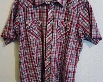 SALE SALE Clearance SALE Wrangler plaid button down shirt short sleeve y2k