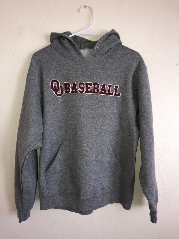 Oklahoma university baseball hoodie gray sweatshir