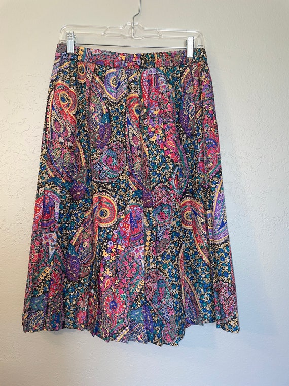 PLEATED PAISLEY SKIRT -S1855-09-F main image 1