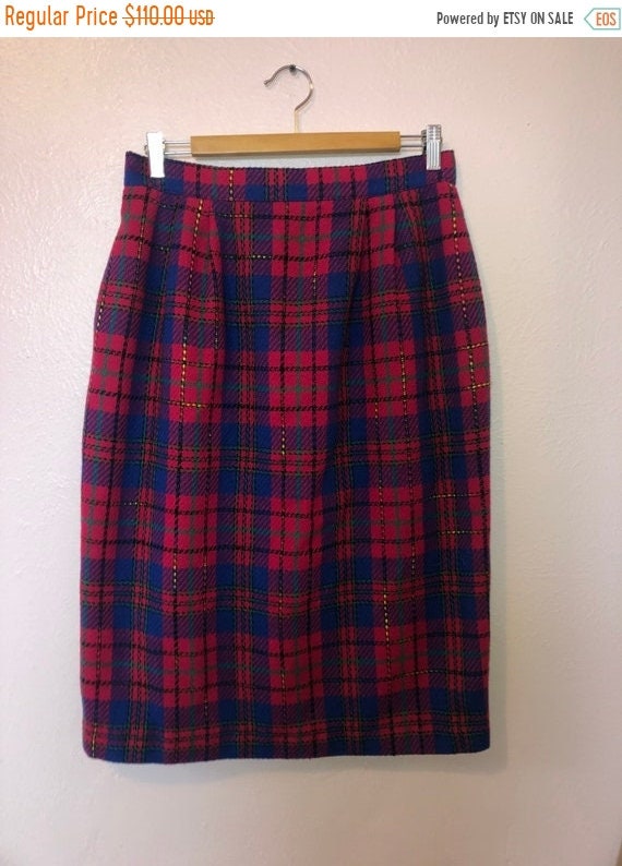 SALE Vintage Tartan Pink Skirt Plaid ...