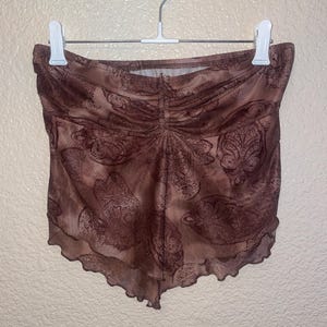 Top tubo corto estilo halter con estampado de cachemira de malla Y2k, talla pequeña, estilo bohemio, estilo hada y hadas