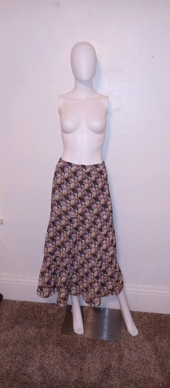 90s boho floral skirt