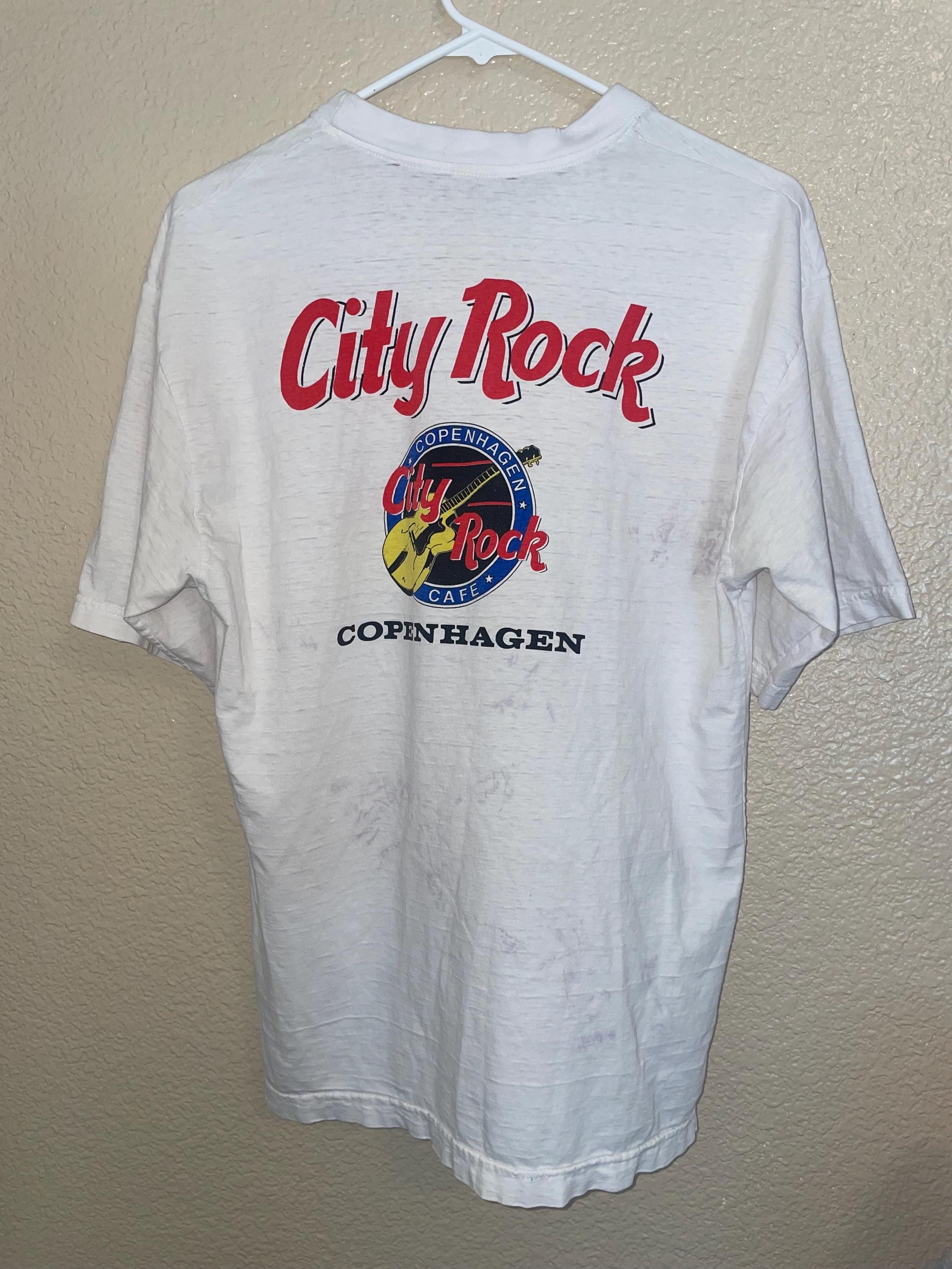 City Rock Copenhagen cafe  T-shirt tourist souvenir tee y2k