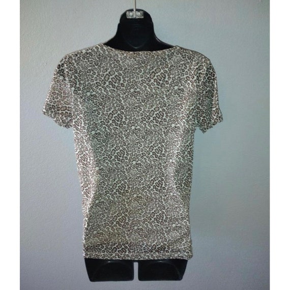 SALE SALE Clearance SALE Cheetah print mesh blous… - image 2