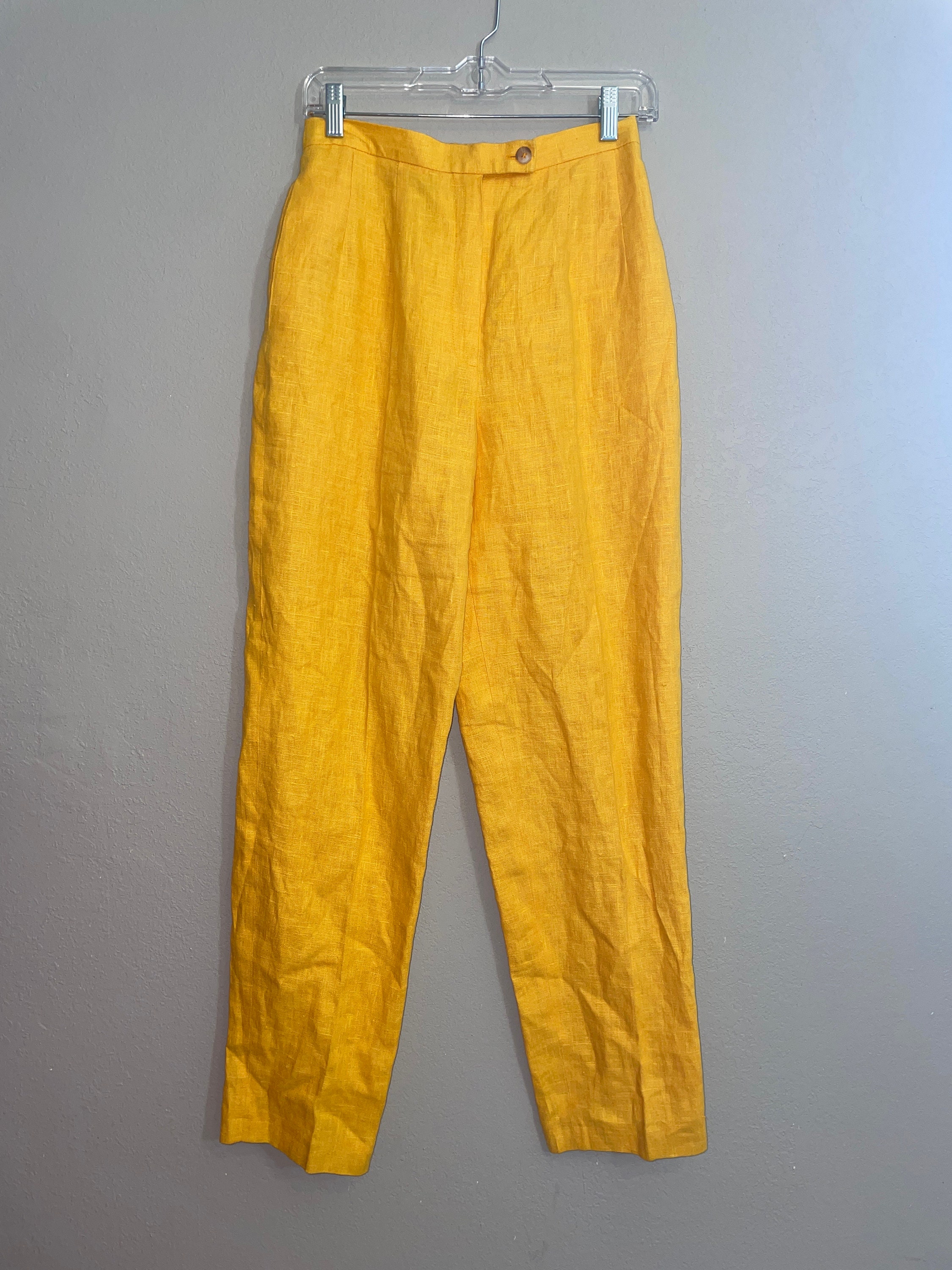 Yellow Linen Pants 