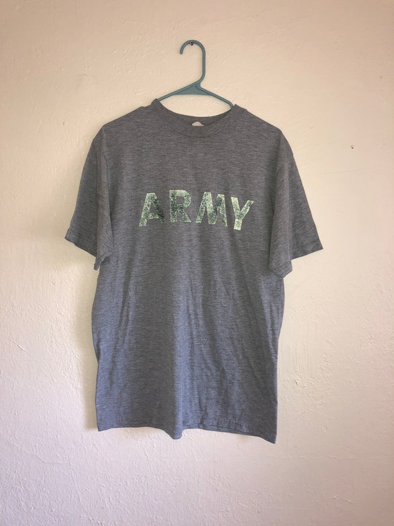 ARMY t shirt, 90s ARMY gray t shirt