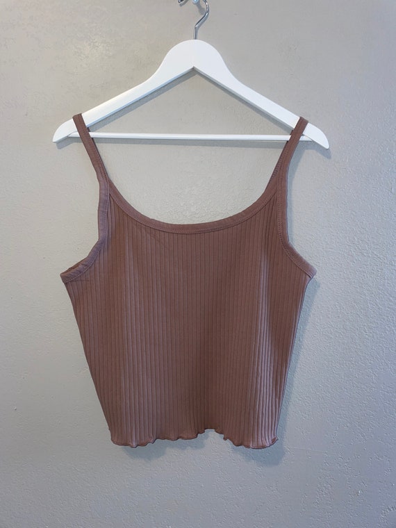 SALE SALE Clearance SALE Basic brown ribbed tank … - image 1
