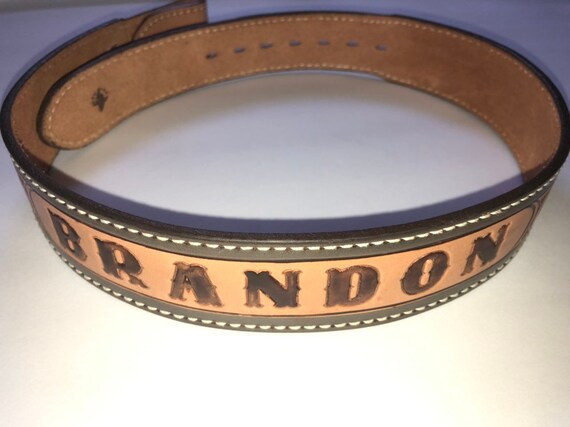 BRANDON leather tooled belt