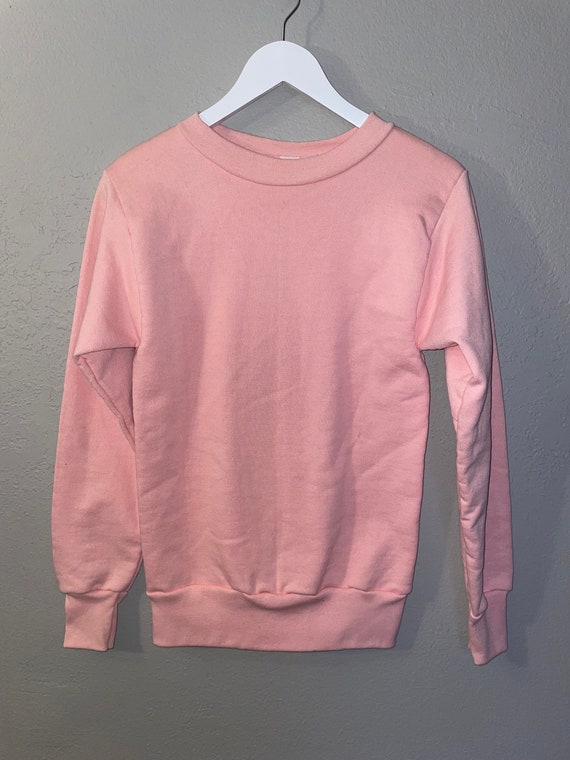 Sweatshirt 80s 90s.  Basic pink sweatshirt plain