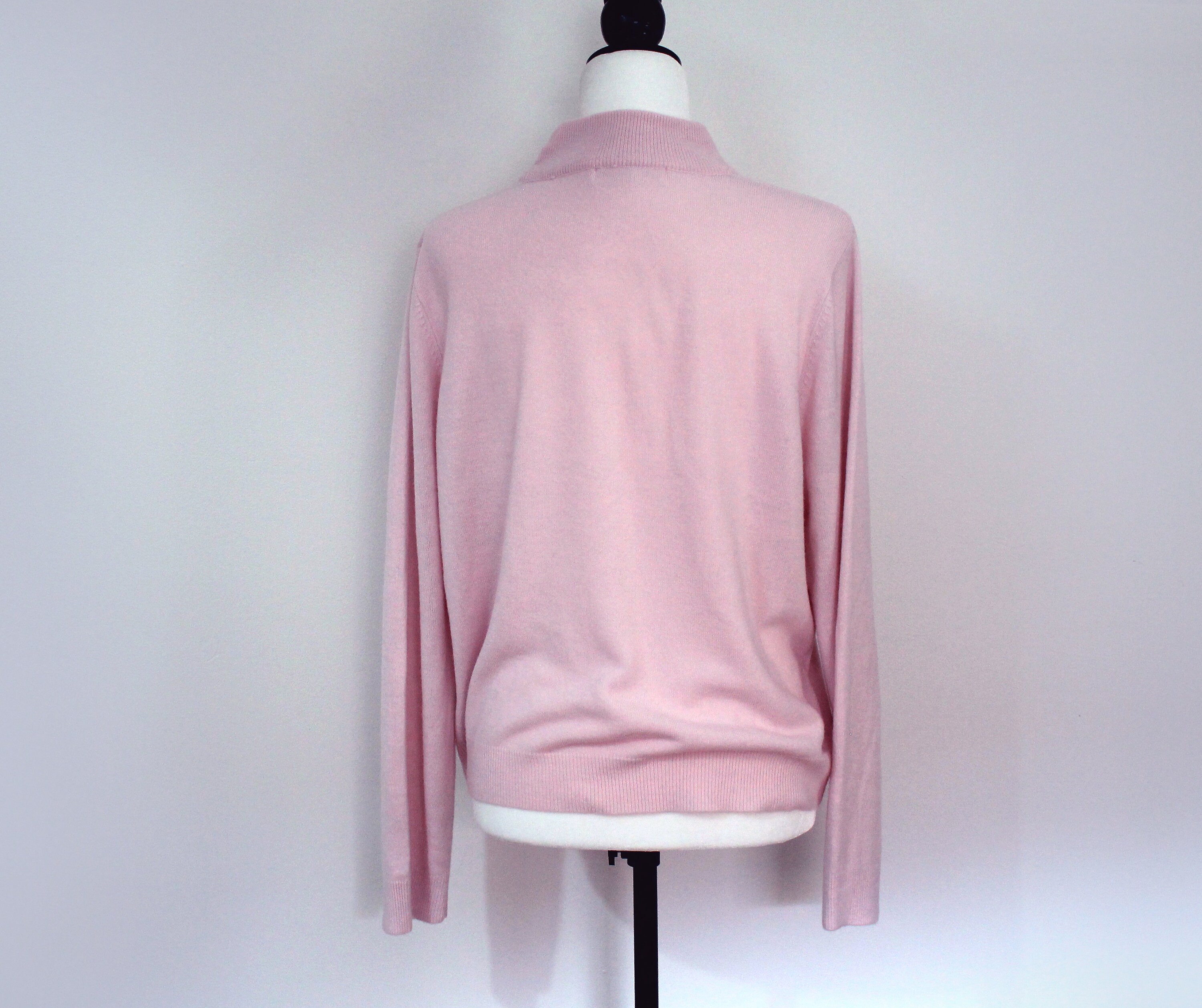 Pull Rose Pâle Cache Cache Perles épaules - Taille L Occasion Très Bon état
