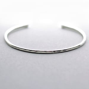 Recycled Sterling Silver Cuff, Sterling Silver Bracelet, Hammered Cuff Bracelet, Silver Cuff Bracelet, 25th Anniversary Gift, Gift for Women