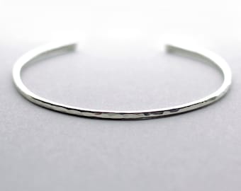 Recycled Sterling Silver Cuff, Sterling Silver Bracelet, Hammered Cuff Bracelet, Silver Cuff Bracelet, 25th Anniversary Gift, Gift for Women