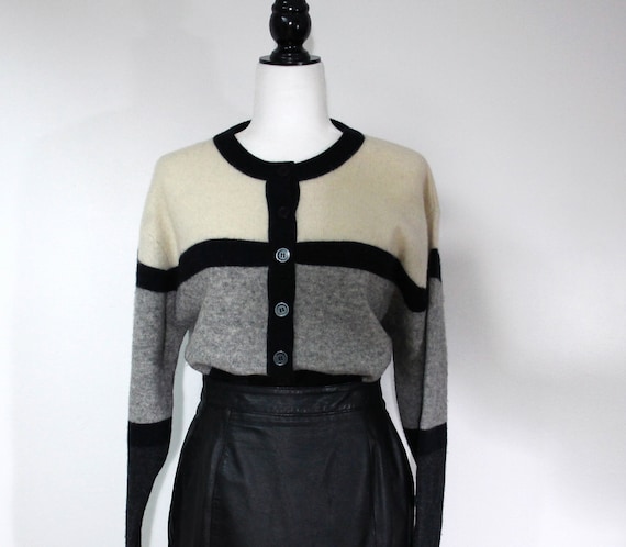 vintage color block cardigan, KOBE WOMAN oversized