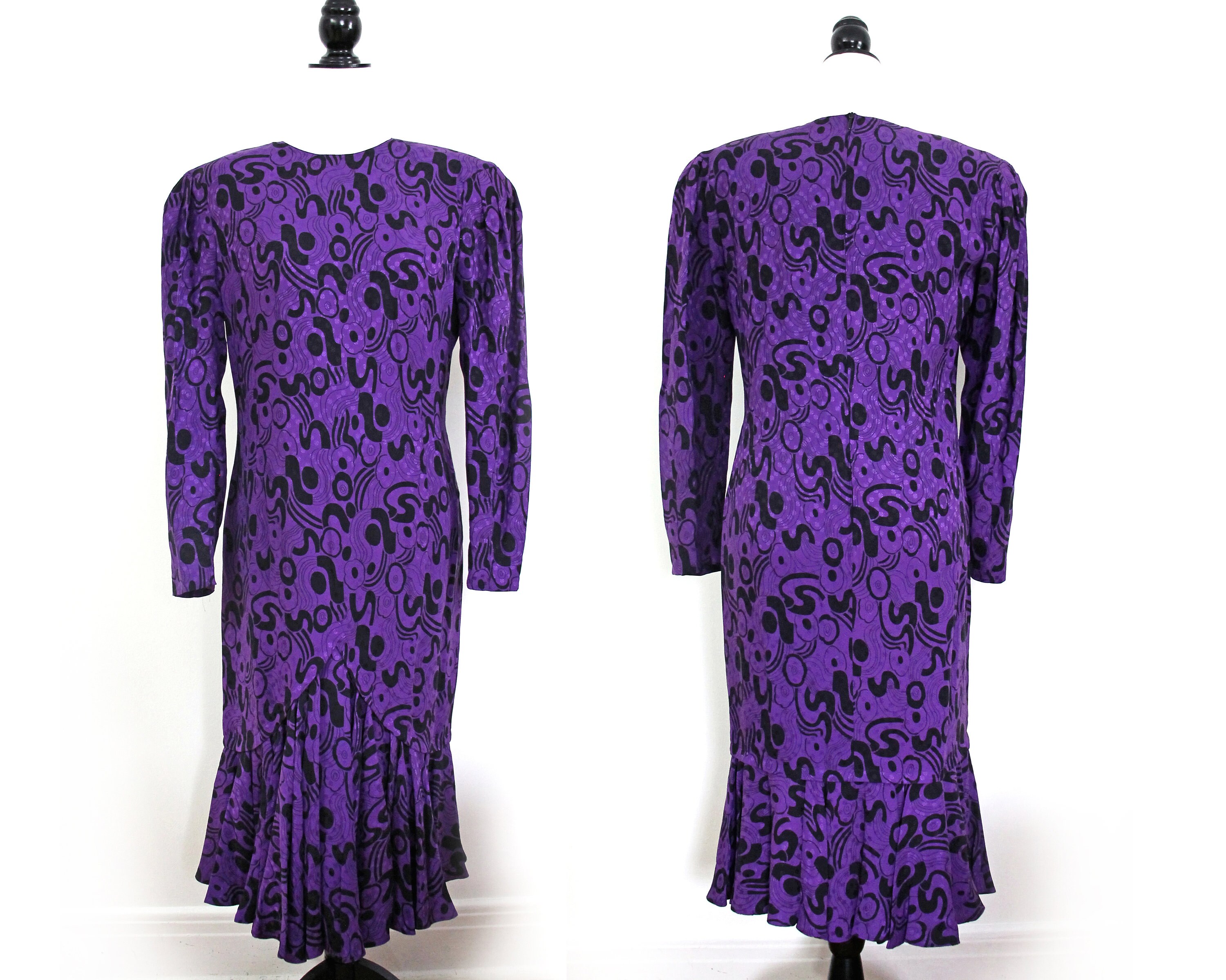 Louis Feraud Striped Long Dress - Purple Dresses, Clothing