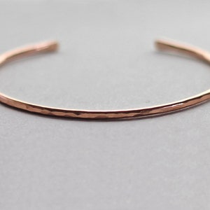 Hammered 14K Rose Gold Fill Cuff Bracelet: Minimalist Jewelry