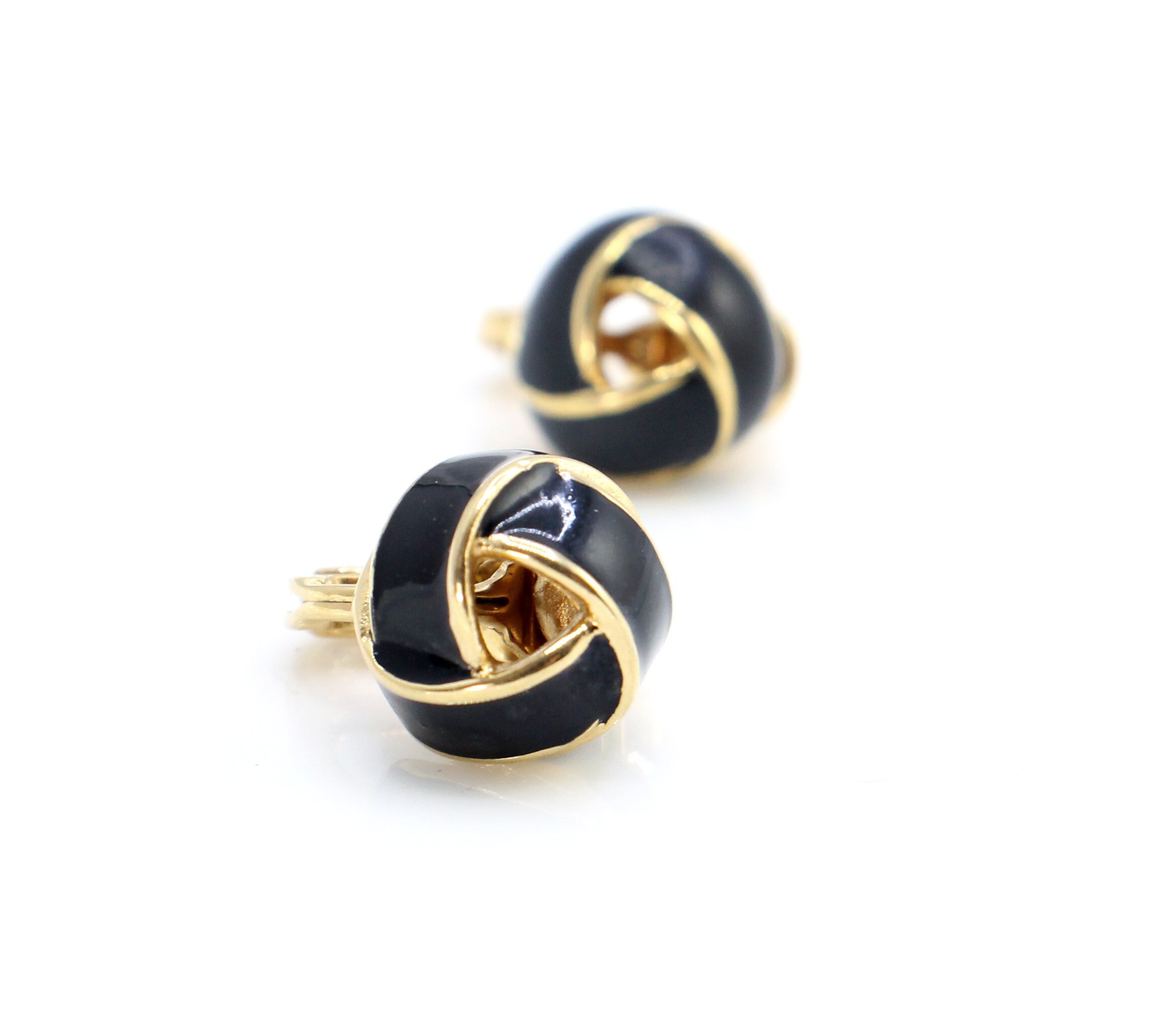 The Black Hive Earrings in Gold (Clip)