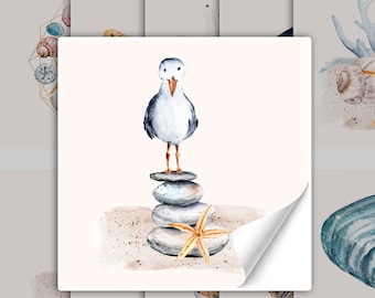 Fliesenaufkleber maritime Muster Bad Badezimmer, Fliesenbilder Set selbstklebend