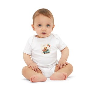 Whimsical Infant Jersey One Piece with Balloon Design, Cute Baby Bodysuit, Newborn Gift, Baby Shower Outfit, Adorable Infant Apparel