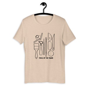 Unisex Tee 5 diff colors Pottery Tools of the Trade, Potter T-shirt, Ceramic Lover, Pottery Lovers, Ceramic Artist Potter Tees image 1