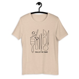 Unisex Tee 5 diff colors Pottery Tools of the Trade, Potter T-shirt, Ceramic Lover, Pottery Lovers, Ceramic Artist Potter Tees image 1