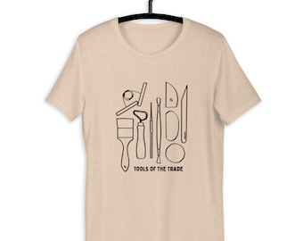 Unisex Tee - 5 diff colors Pottery Tools of the Trade, Potter T-shirt, Ceramic Lover, Pottery Lovers, Ceramic Artist Potter Tees