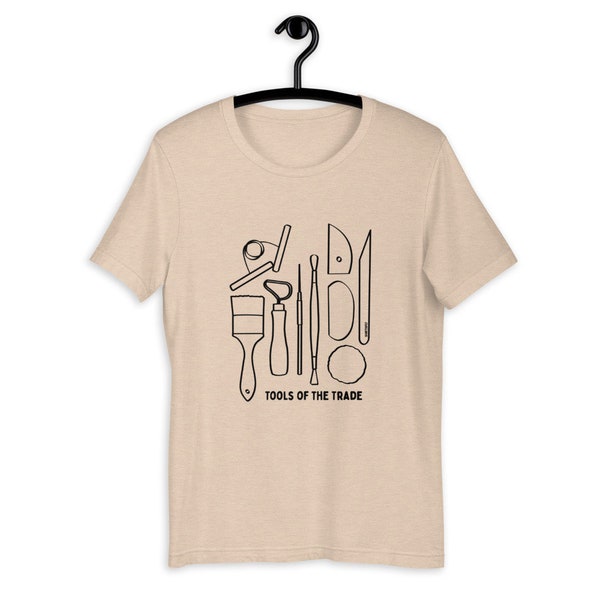 Unisex Tee - 5 diff colors Pottery Tools of the Trade, Potter T-shirt, Ceramic Lover, Pottery Lovers, Ceramic Artist Potter Tees