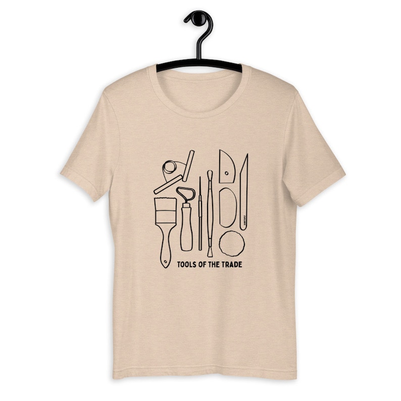 Unisex Tee 5 diff colors Pottery Tools of the Trade, Potter T-shirt, Ceramic Lover, Pottery Lovers, Ceramic Artist Potter Tees image 1
