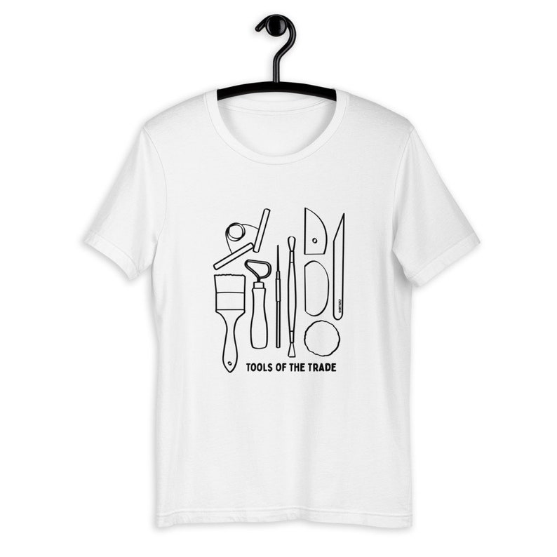 Unisex Tee 5 diff colors Pottery Tools of the Trade, Potter T-shirt, Ceramic Lover, Pottery Lovers, Ceramic Artist Potter Tees image 2