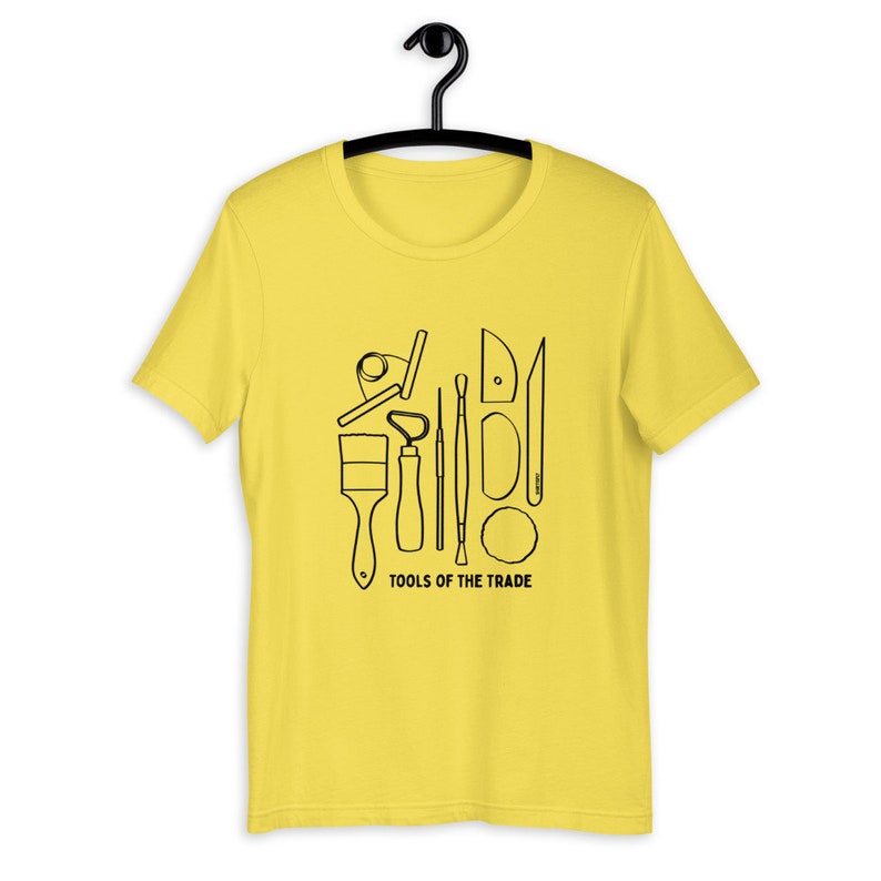 Unisex Tee 5 diff colors Pottery Tools of the Trade, Potter T-shirt, Ceramic Lover, Pottery Lovers, Ceramic Artist Potter Tees image 4