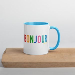 Bonjour 11 oz tasse à café, cadeau pour la maison, cadeau francophile