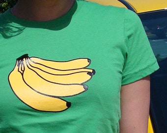 Women's Bananas Graphic Tee, Warhol-esque Pop Art Summer T-shirt