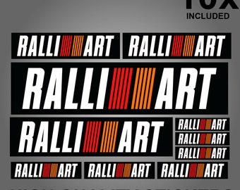10x Ralliart Printed Vinyl Sticker Sheet Decals