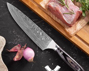 8 inchGerman Stainless Steel Kitchen Knife - Ideal for Fruits, Chef's Choice - Perfect for Kitchen & Restaurant Use"