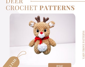 Haakpatroon PDF-digitale items Tutorial-schattige herten Amigurumi grafische PDF