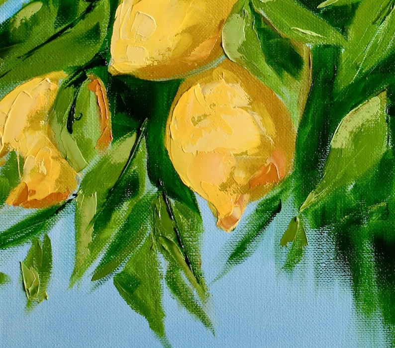 Original Lemon Tree Painting on Canvas by Contemporary | Etsy