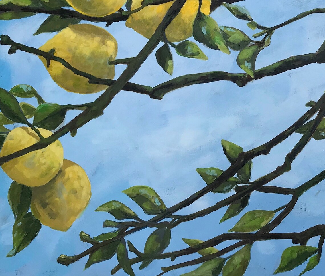 GICLEE PRINT on CANVAS Lemon Tree Painting by Contemporary Etsy