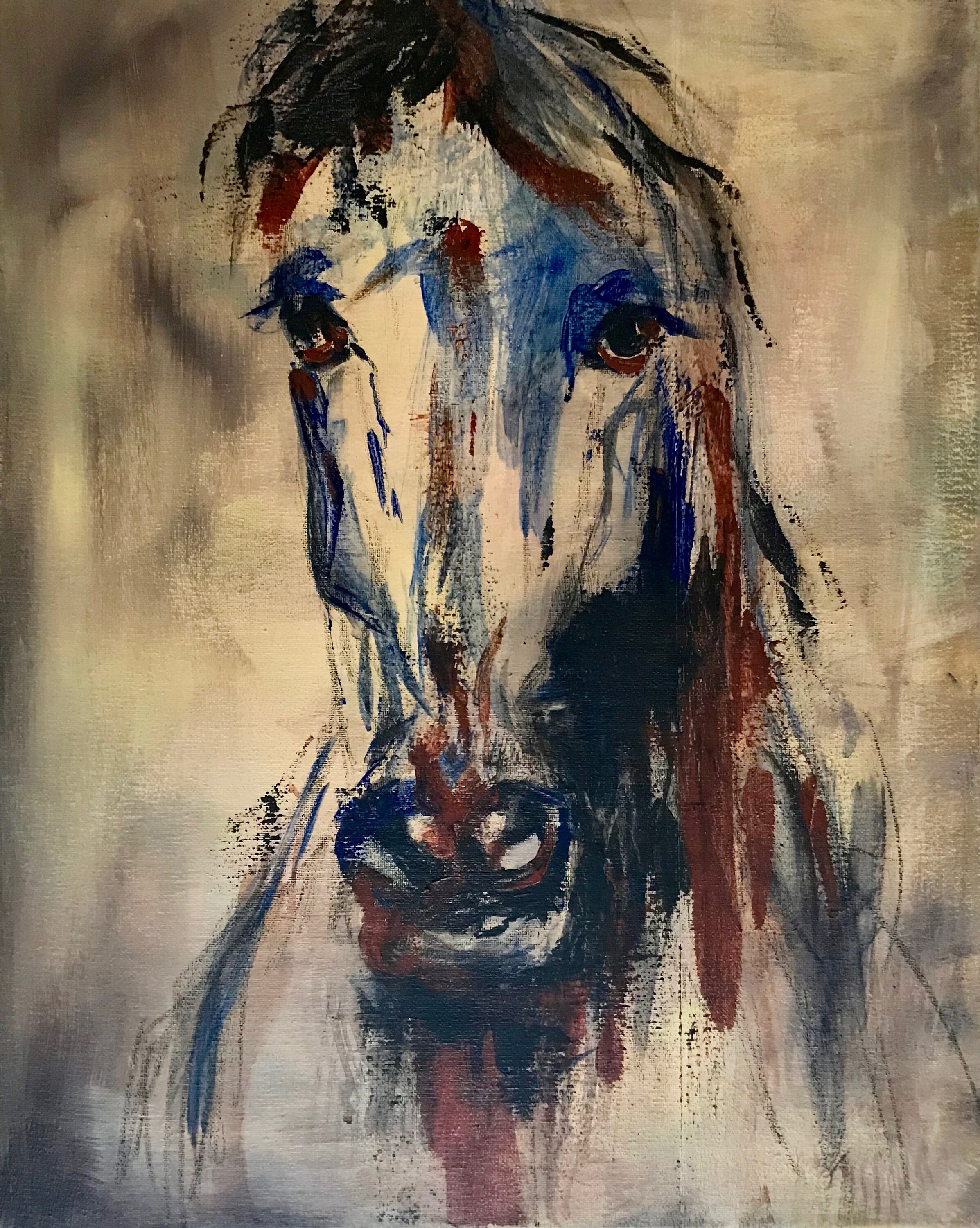 Giclee Print On Canvas Modern Horse Art Horse Head Painting By Etsy