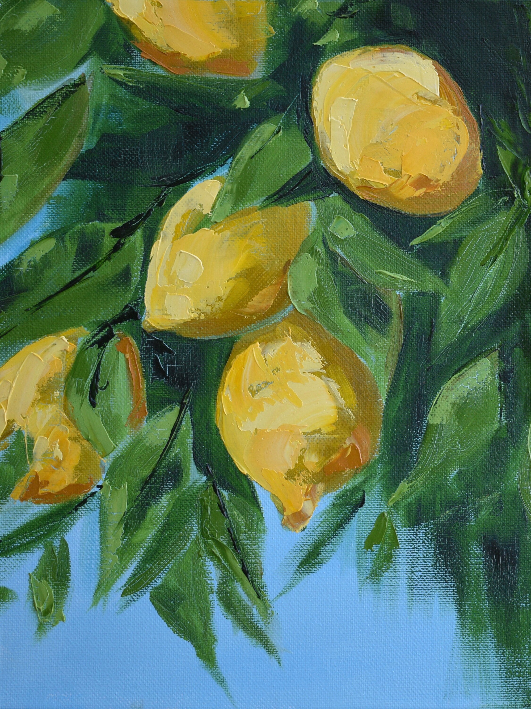 Abstract Lemon Tree Art Print of Original Impasto Painting by Etsy