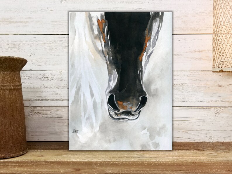 GICLEE PRINT on CANVAS Horse Muzzle Painting by Contemporary Etsy