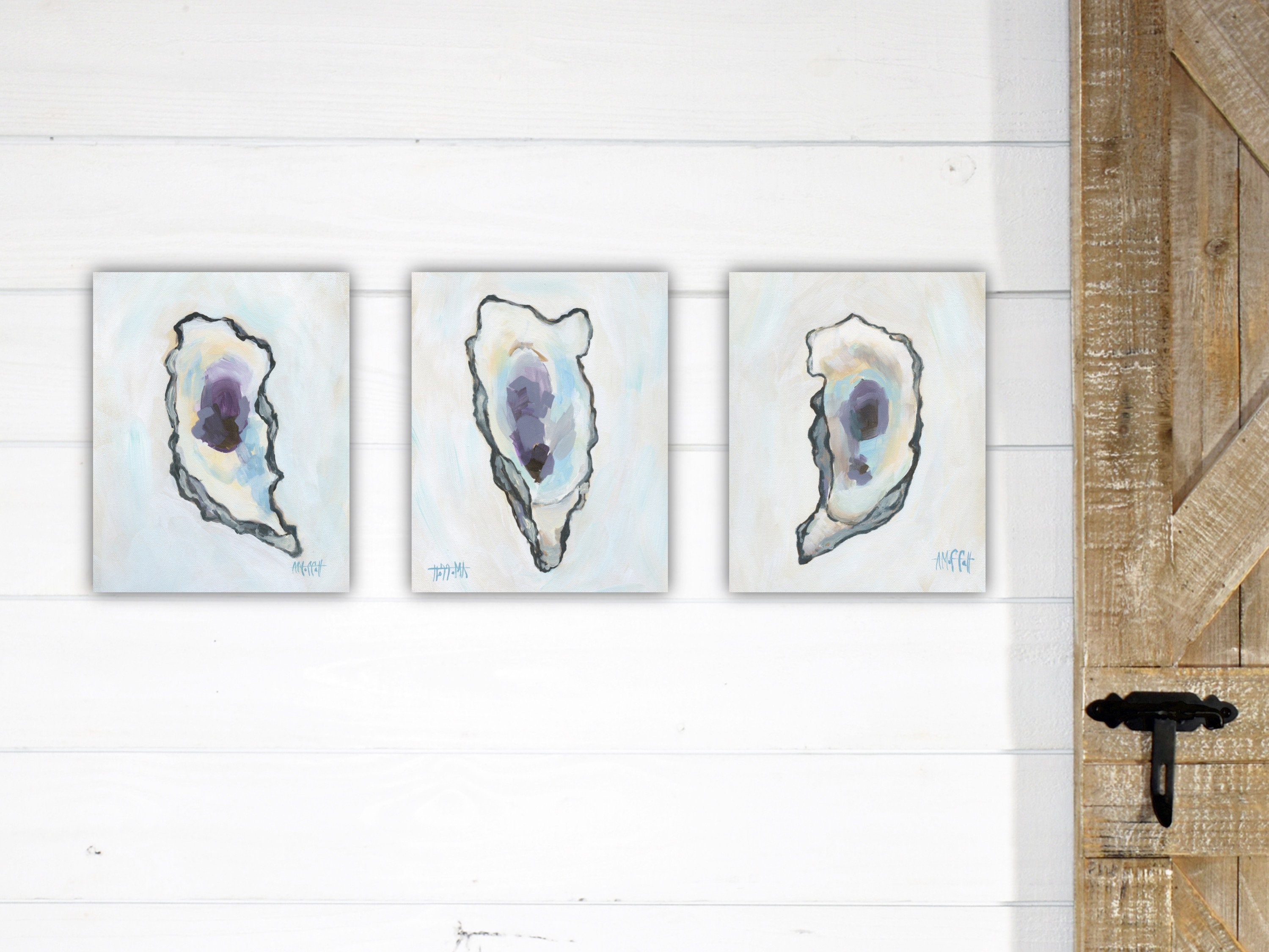Art Print Set Oyster Painting Set of 3 Gallery Oyster Wall Etsy
