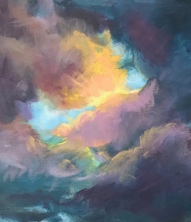 Storm Clouds Over the Ocean Art Print Abstract Sky