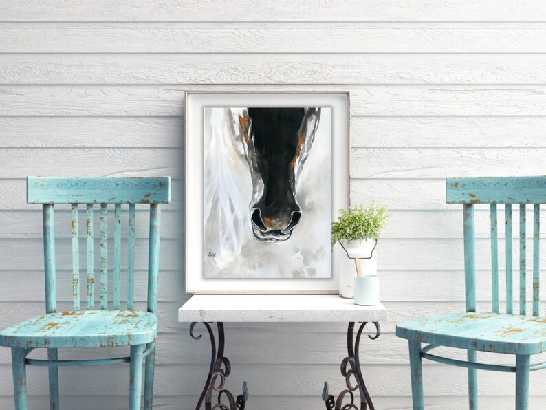 GICLEE PRINT on CANVAS Horse Muzzle Painting by Contemporary Etsy