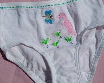 T-rex Dinosaur Panties (girls size Xsmall, Small, Medium) pink