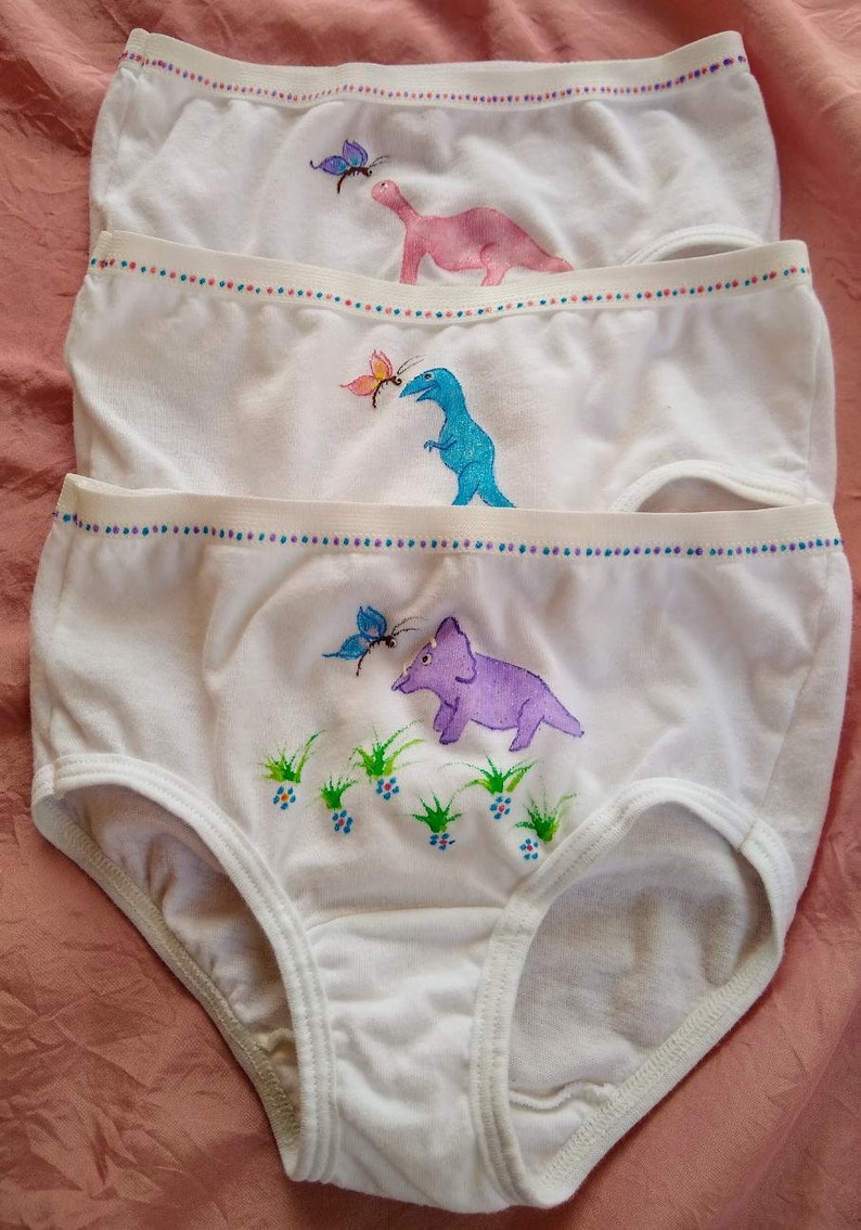 3 pack assorted Sparkly Dinosaur Panties girls size 4 and 6 Etsy