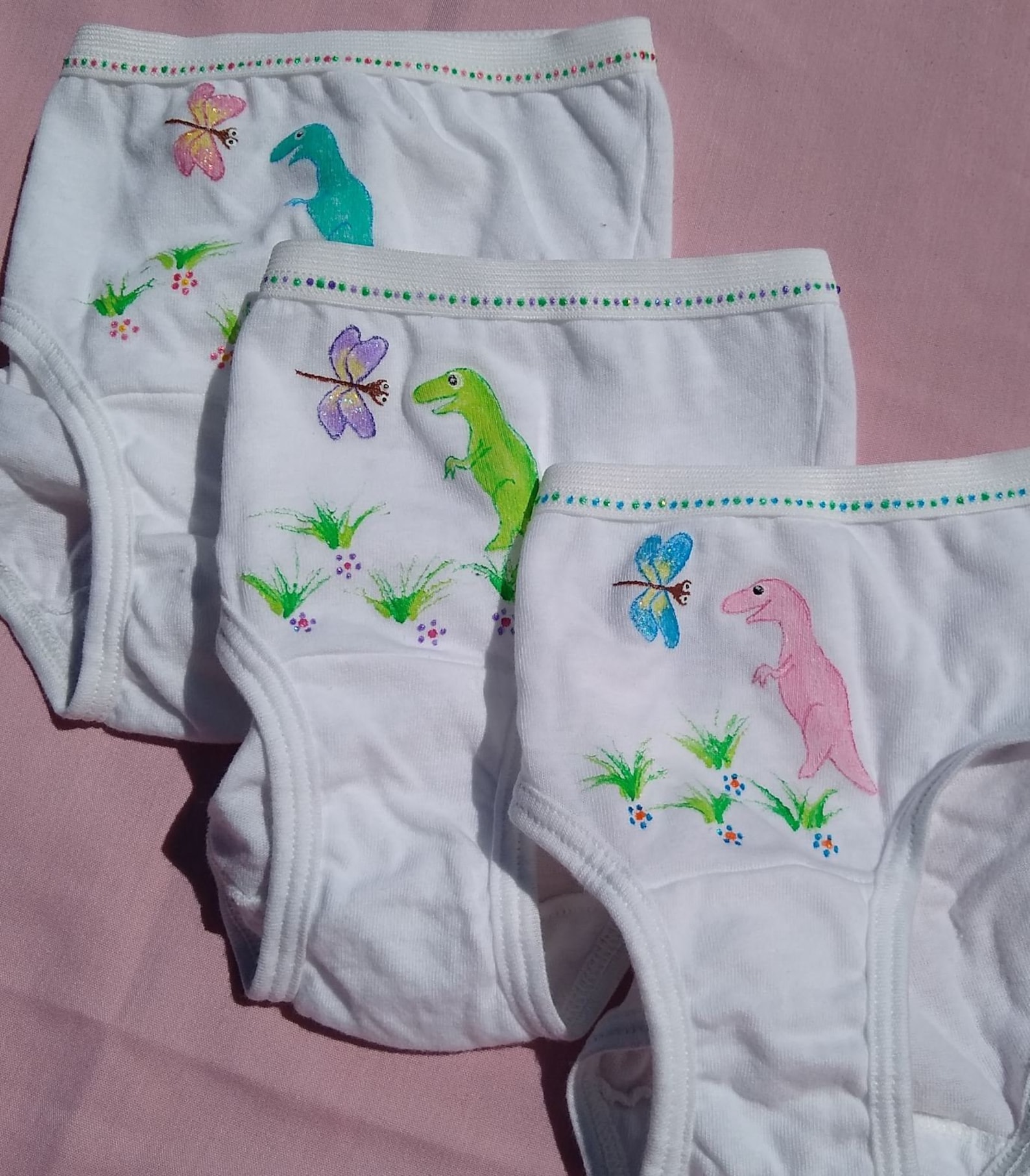 3 Pack Trex Dinosaur Panties girls Size Xsmall, Small, Medium Hand