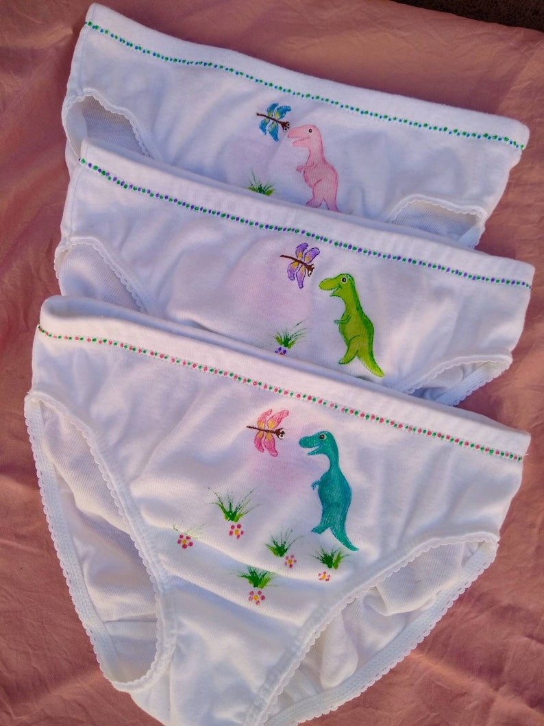 3 pack Trex Dinosaur Panties girls size XXsmall Xsmall Etsy