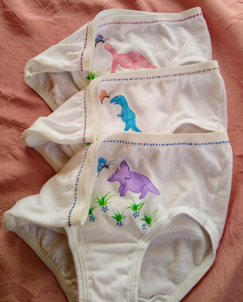 3 pack assorted Sparkly Dinosaur Panties girls size 4 and 6 Etsy